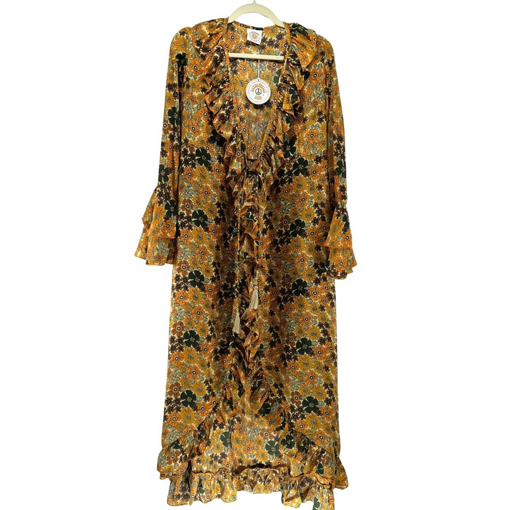 Floral Maxi Dress in Yellow and Green